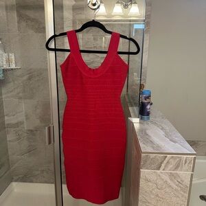 Herve Leger Red Bandage Dress